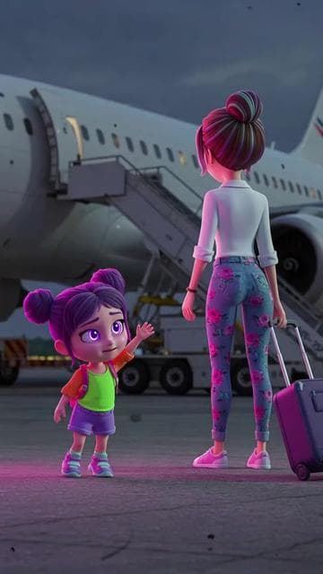 🤖💜Ana had a great idea to save her mother on the plane! #ai #aistory #aivideo #funnystory #animation #humor #ediçãocriativa #cartoonsforkids #tiktokkids #kidsoftiktok